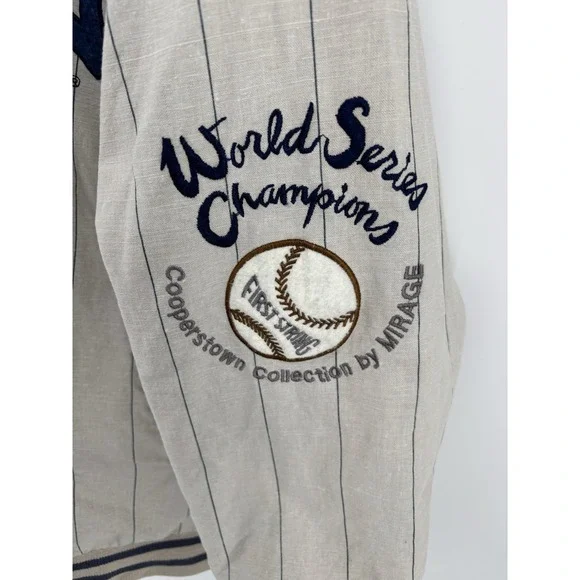 Vtg Mirage 90s Yankees 1961 Jacket Mens L Cooperstown Collection Reversible